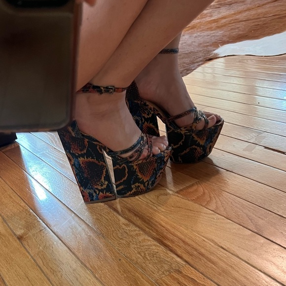 Jeffrey Campbell rare snakeskin platform heels cosplay YSL red yellow blue sexy - Picture 5 of 12